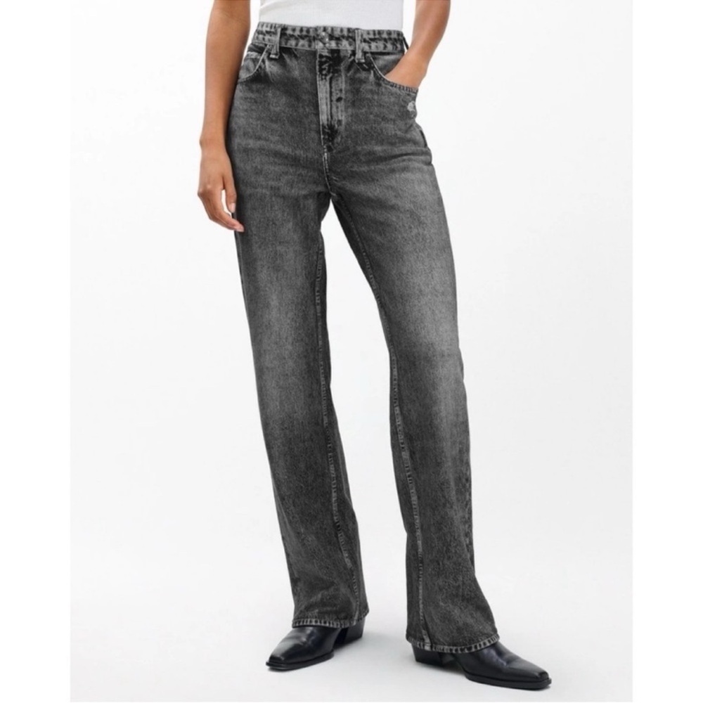 Rag & Bone Miramar Shea Straight-Leg Sweatpant Jeans Gray 25
